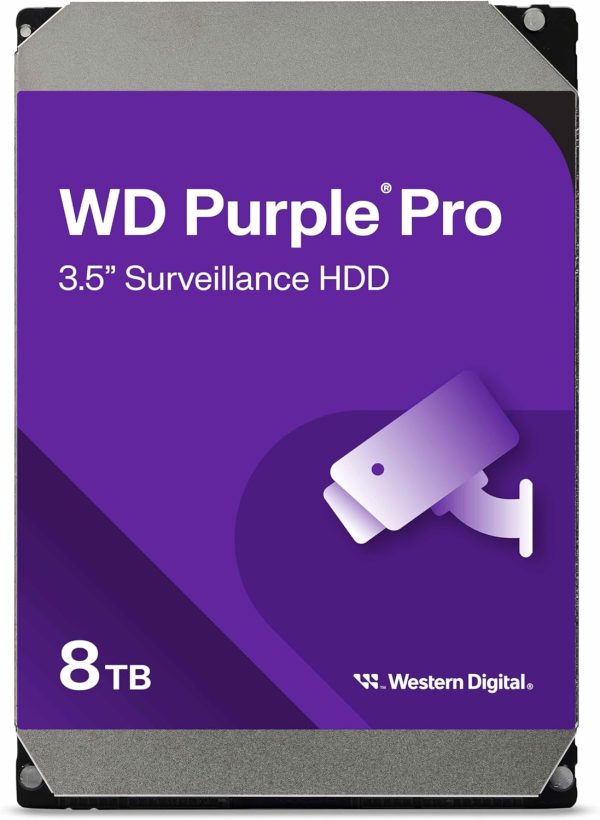 WD Purple 8TB 5400RPM SATA-3 256MB Surveillance Hard Drive WD85PURZ